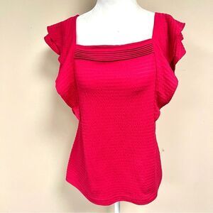 Ann Taylor pink flutter sleeve top.  Size M